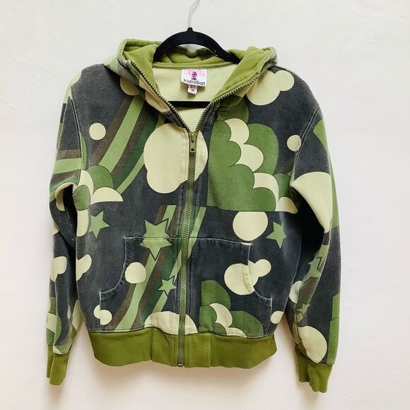 KID ROBOT HOODIE SWEATSHIRT CLOUDS STARS MEDIUM - Picture 1 of 15